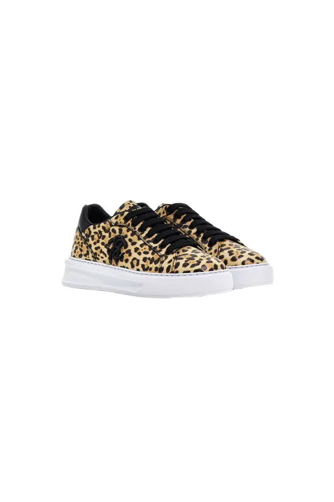 Roberto Cavalli Low-Top Sneakers with Jaguar Print