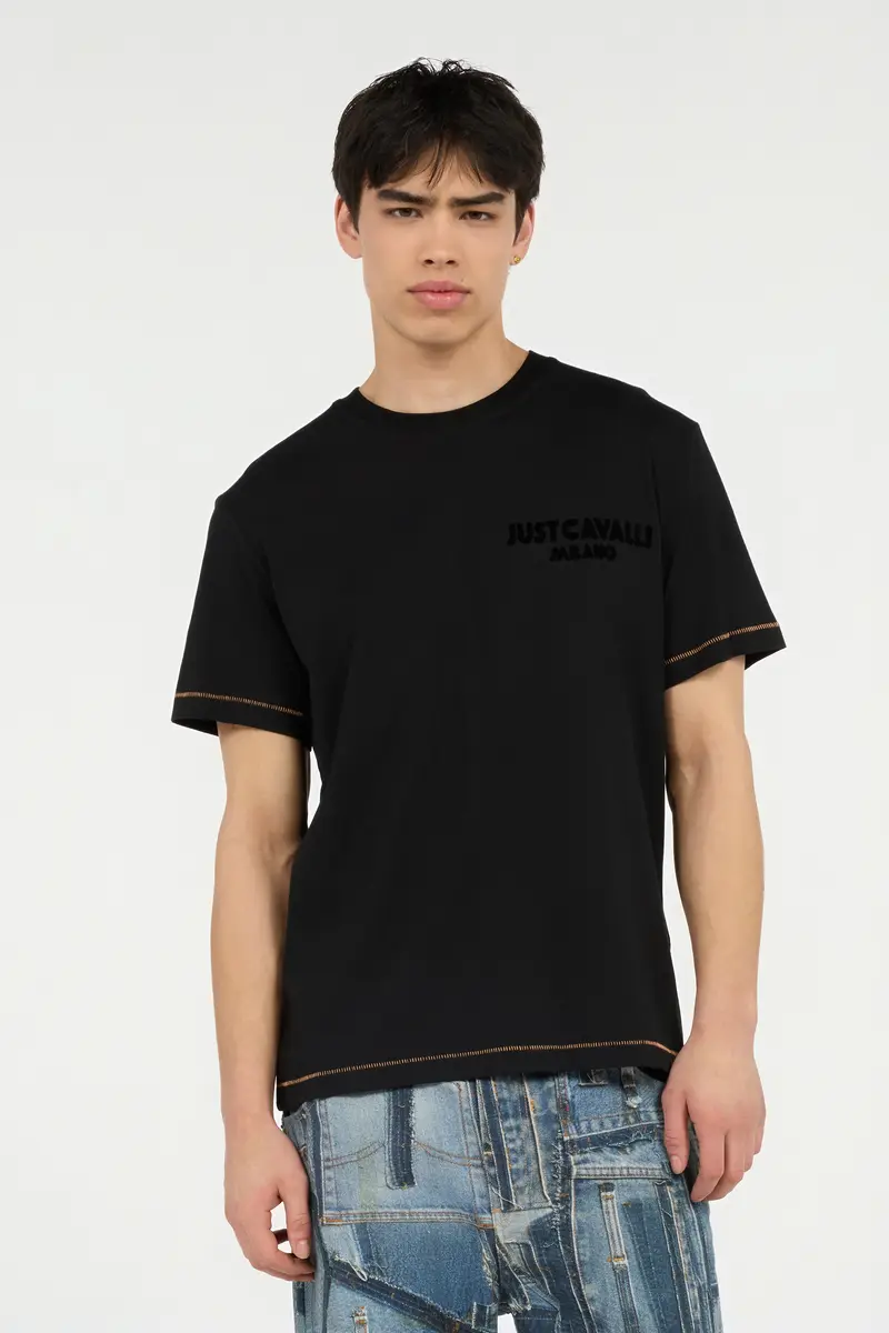 Roberto Cavalli T-Shirt With JC Monogram And Contrasting Topstitching | Thumbnail 2