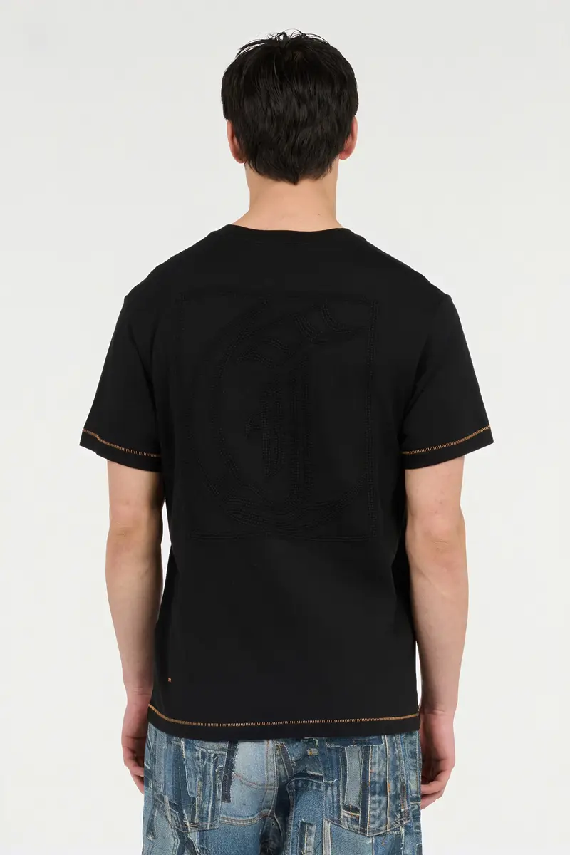 Roberto Cavalli T-Shirt With JC Monogram And Contrasting Topstitching | Thumbnail 3