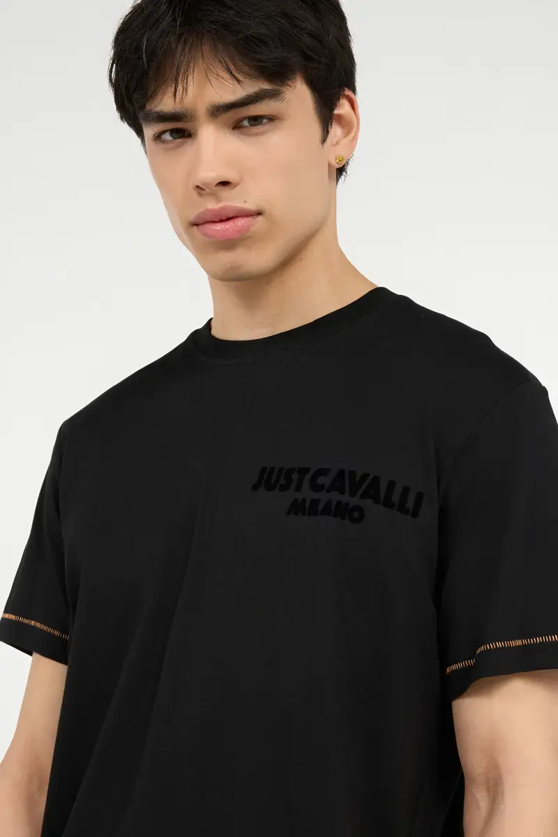 Roberto Cavalli T-Shirt With JC Monogram And Contrasting Topstitching | Thumbnail 5