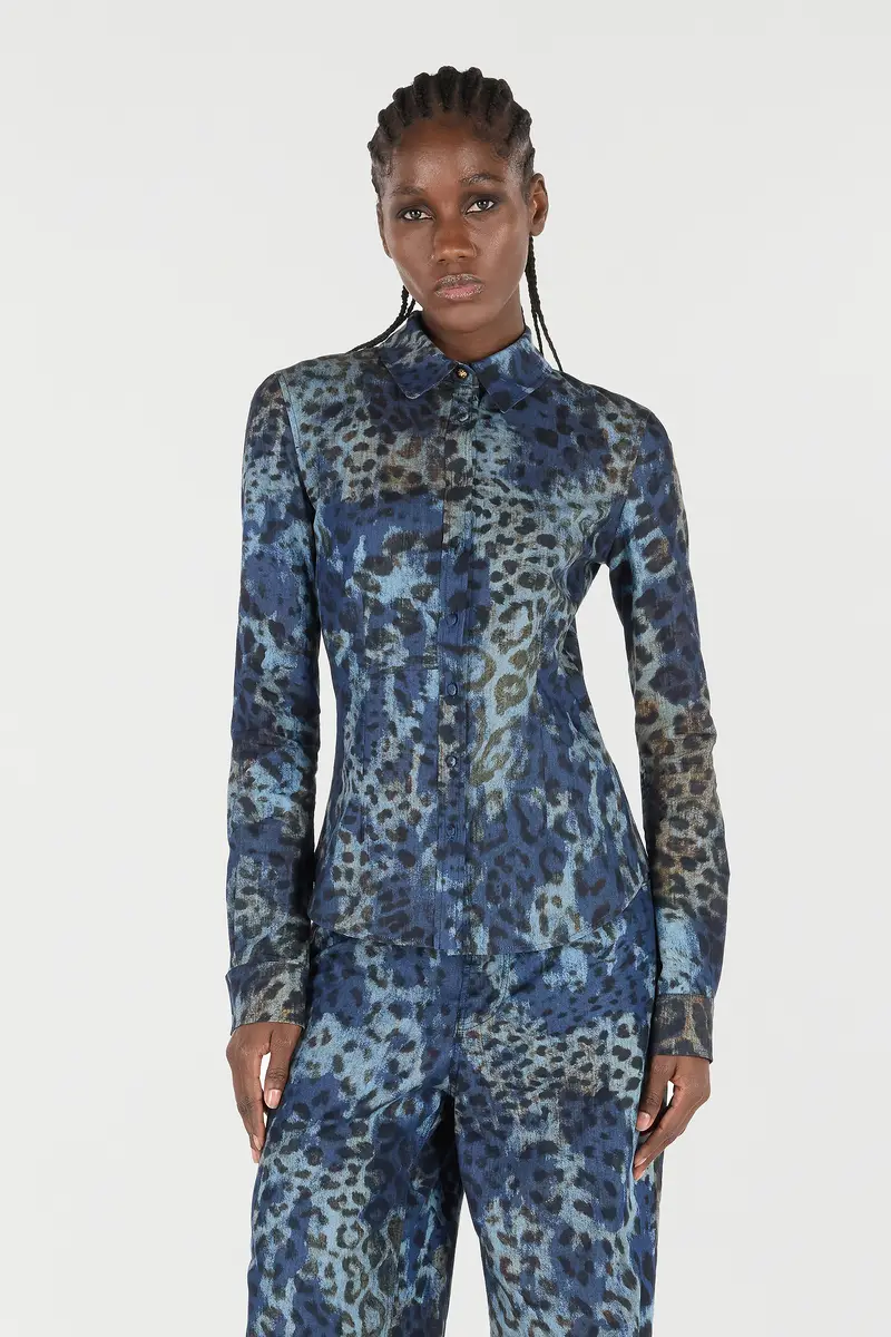 Roberto Cavalli Cotton Shirt With Jaguar Skin Print | Thumbnail 2 Roberto Cavalli Cotton Shirt With Jaguar Skin Print | Thumbnail 2