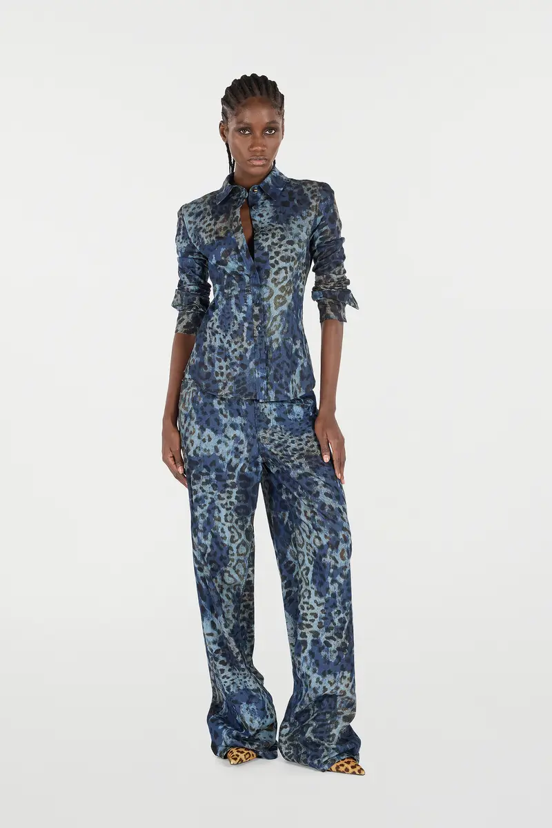 Roberto Cavalli Cotton Shirt With Jaguar Skin Print | Thumbnail 7 Roberto Cavalli Cotton Shirt With Jaguar Skin Print | Thumbnail 7