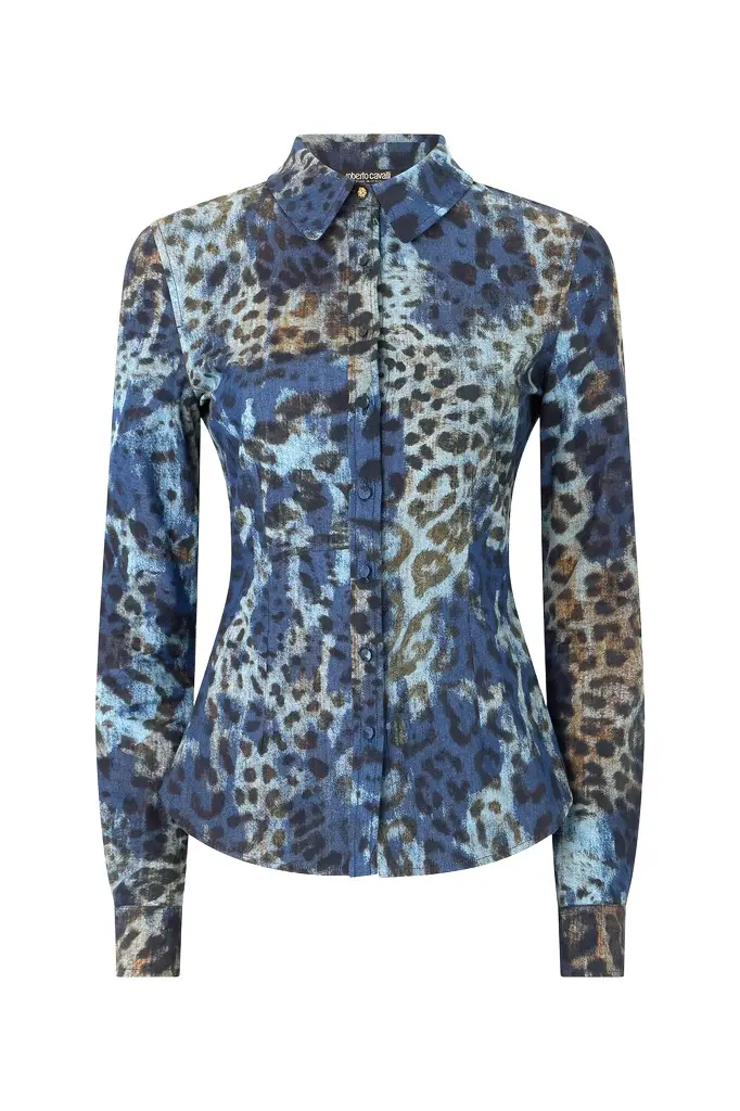 Cotton Shirt With Jaguar Skin Print Cotton Shirt With Jaguar Skin Print