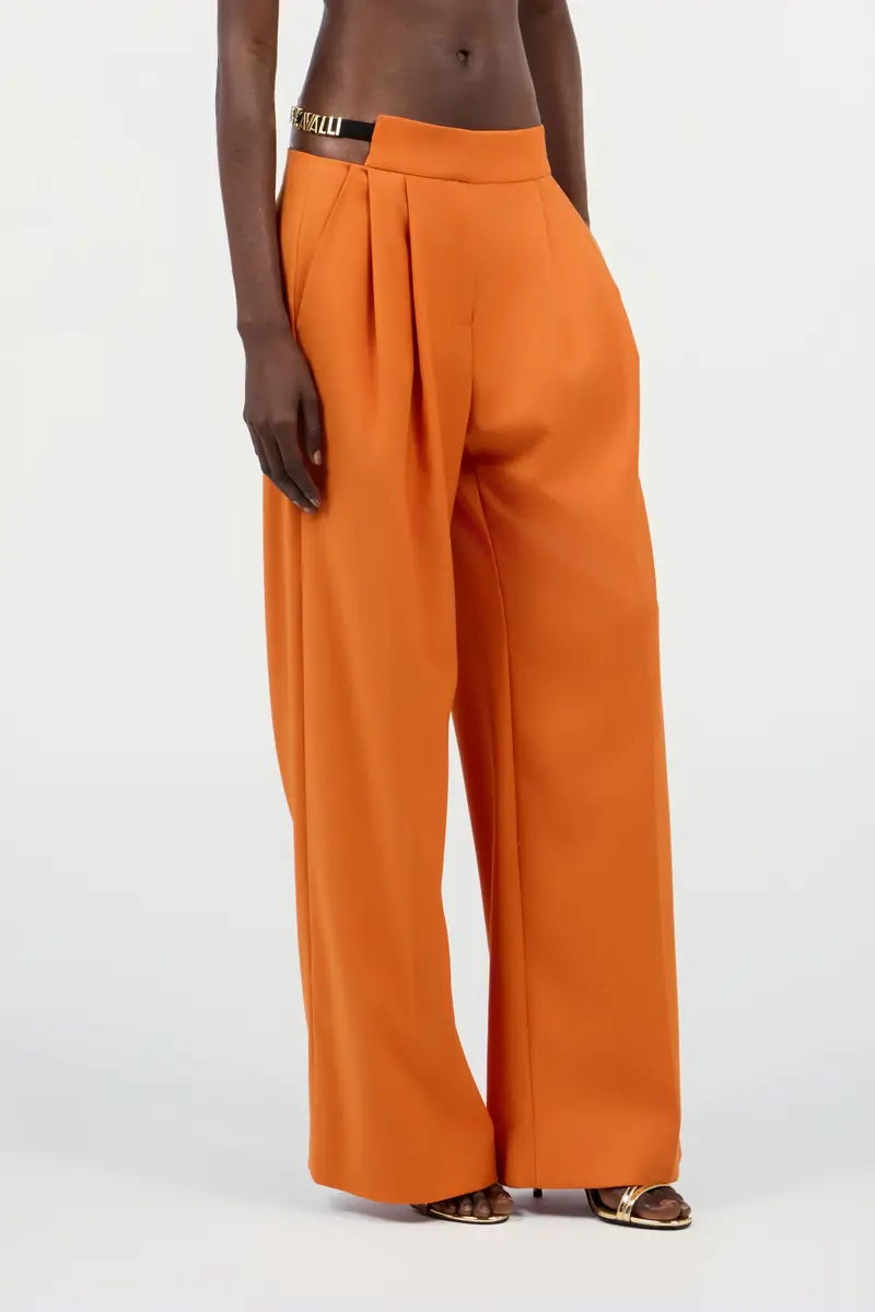 Roberto Cavalli Orange Wide-Leg Trousers With Cut-Out | Thumbnail 2 Roberto Cavalli Orange Wide-Leg Trousers With Cut-Out | Thumbnail 2