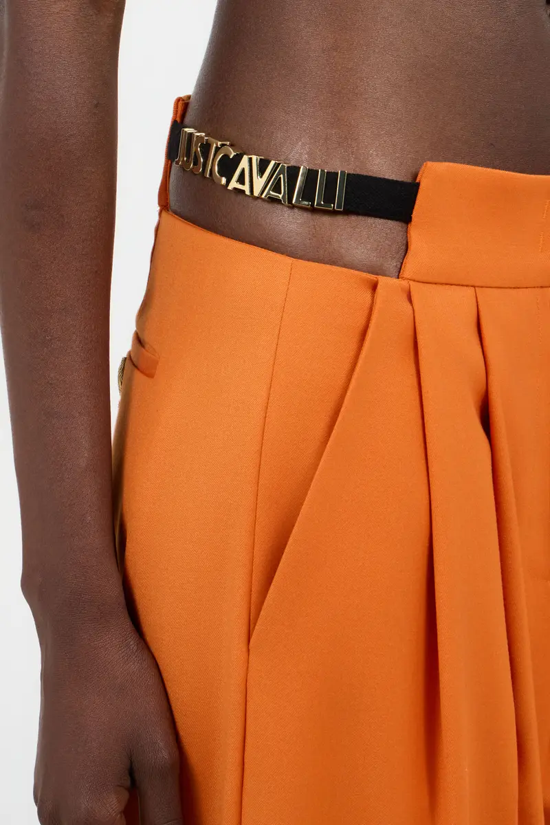 Roberto Cavalli Orange Wide-Leg Trousers With Cut-Out | Thumbnail 5 Roberto Cavalli Orange Wide-Leg Trousers With Cut-Out | Thumbnail 5