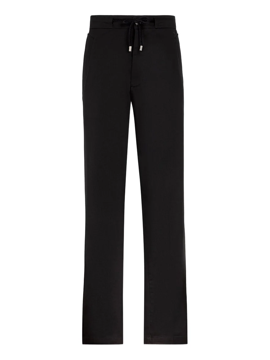 Logo-embroidered cotton trousers Logo-embroidered cotton trousers