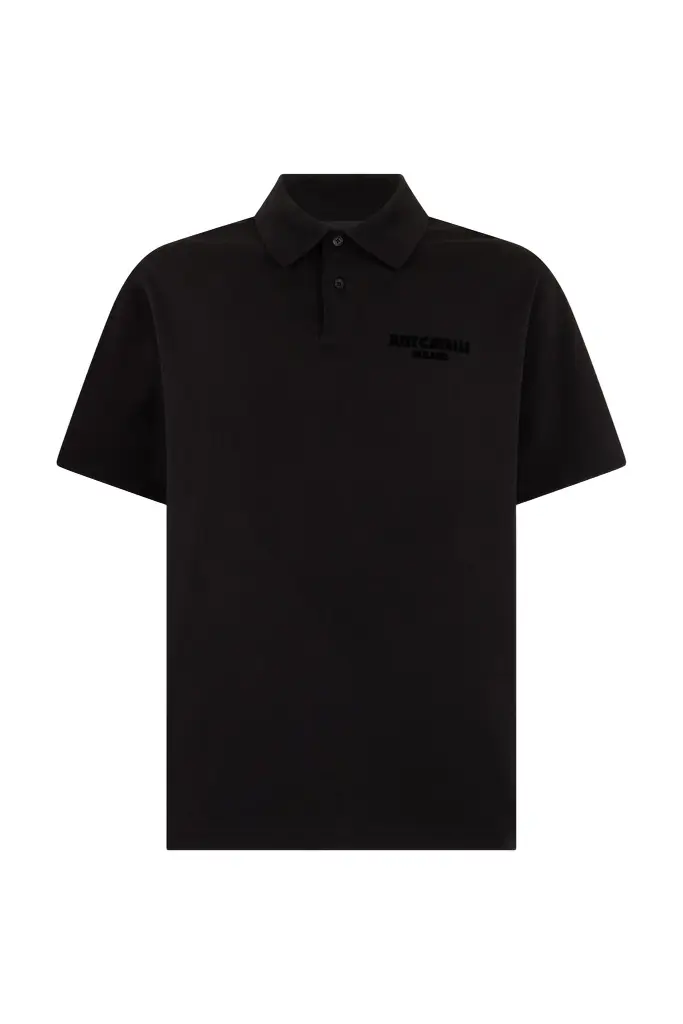 Roberto Cavalli Black Polo With Embroidered Logo | Image 1 Roberto Cavalli Black Polo With Embroidered Logo | Image 1