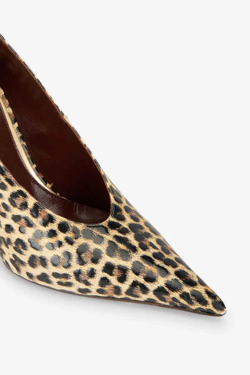 Roberto Cavalli Animal-Print Leather Pumps with Snake Detail | Thumbnail 5