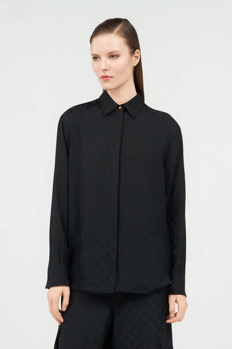 Roberto Cavalli Silk Blend Shirt with Monogram RC | Thumbnail 2 Roberto Cavalli Silk Blend Shirt with Monogram RC | Thumbnail 2