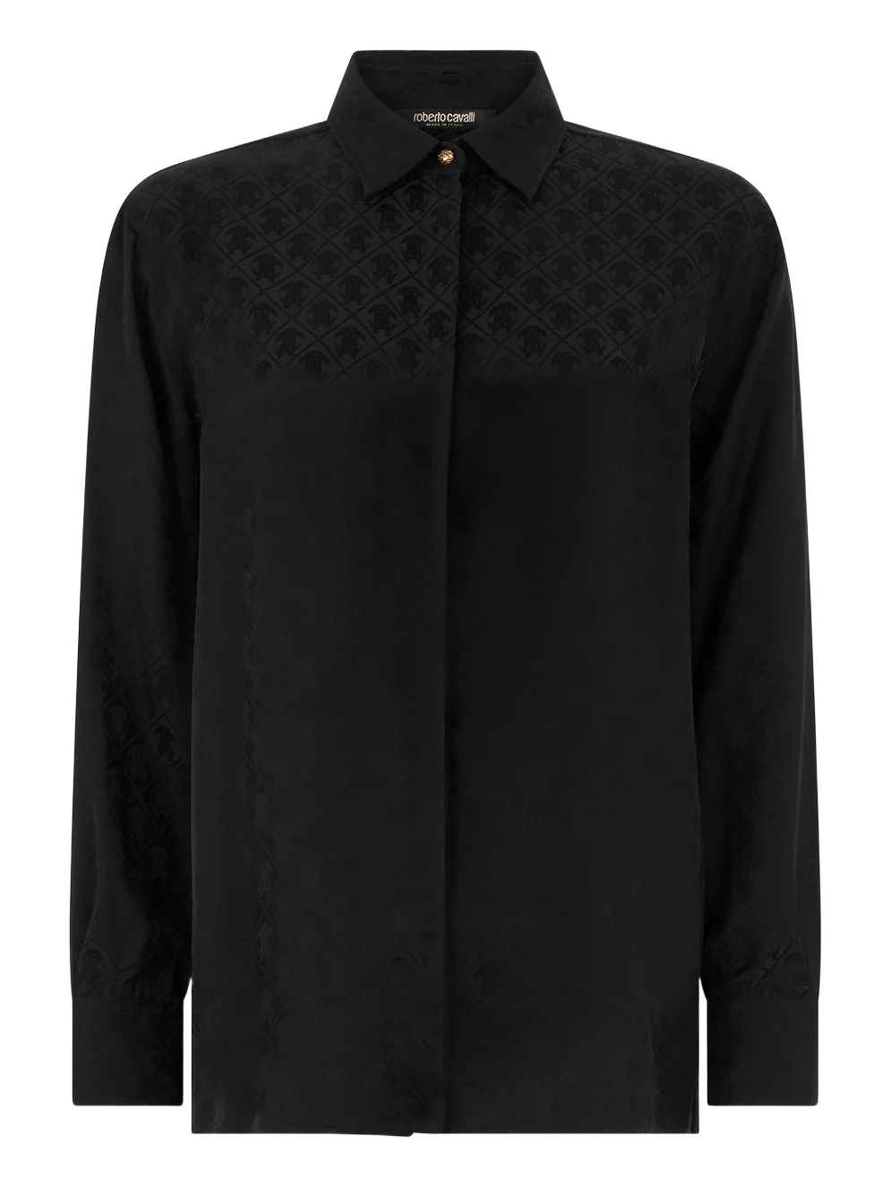 Roberto Cavalli Silk Blend Shirt with Monogram RC
