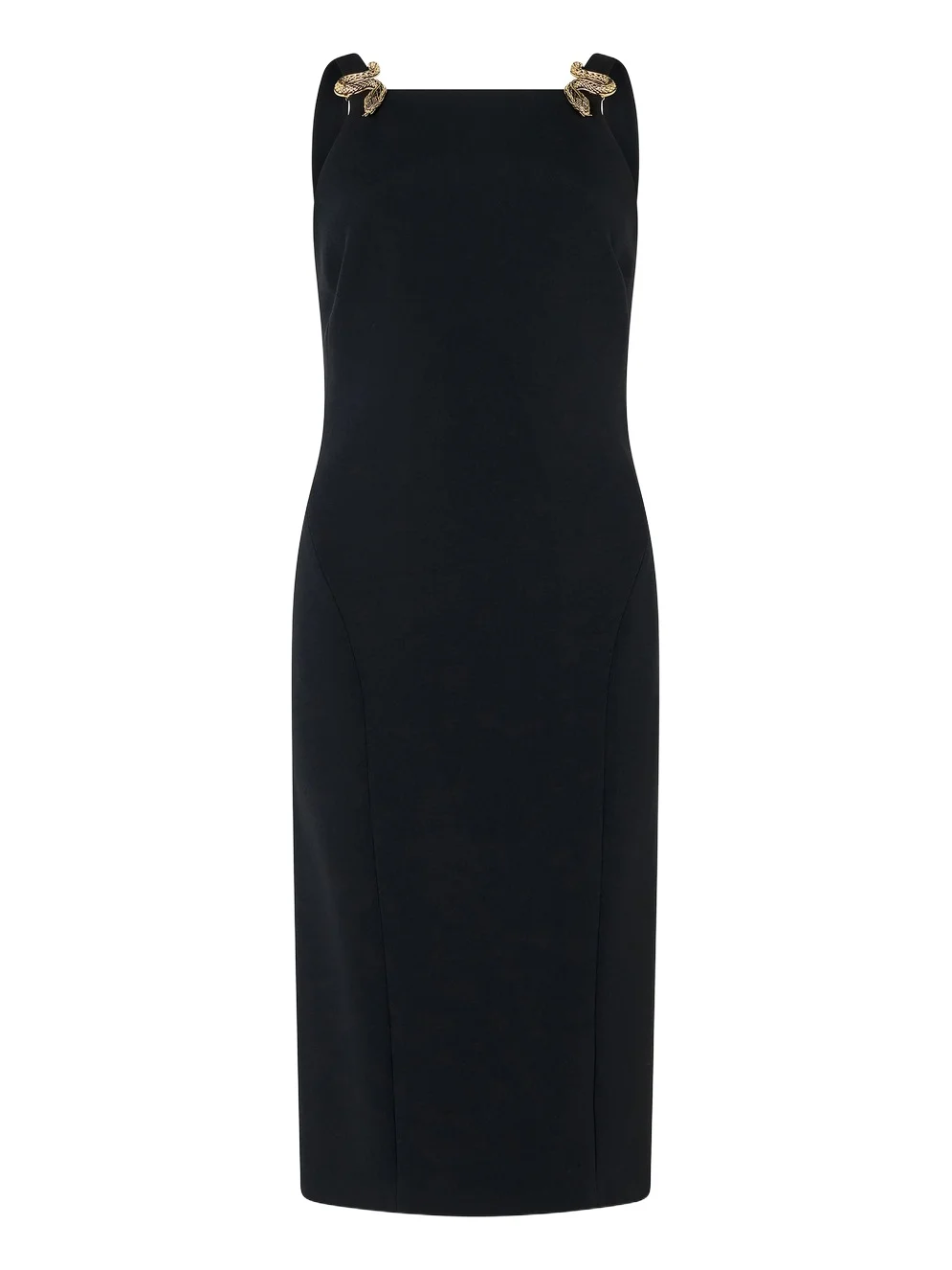 Black Sheath Dress with Snake Detailing