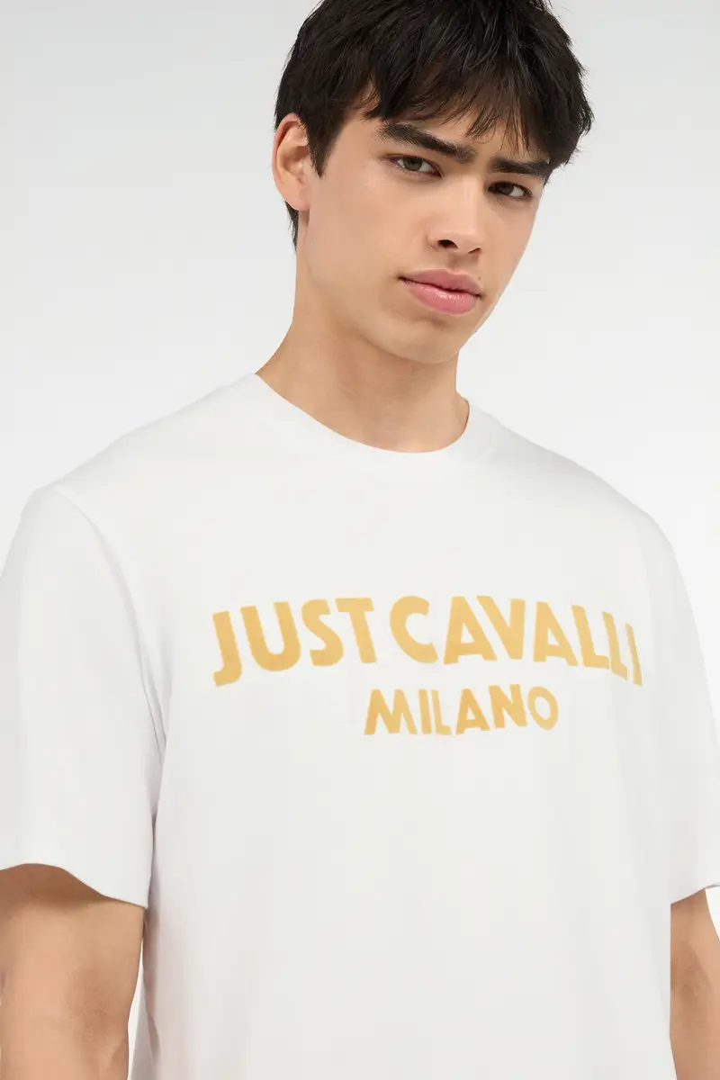 Roberto Cavalli T-Shirt With Flocked Logo | Thumbnail 5