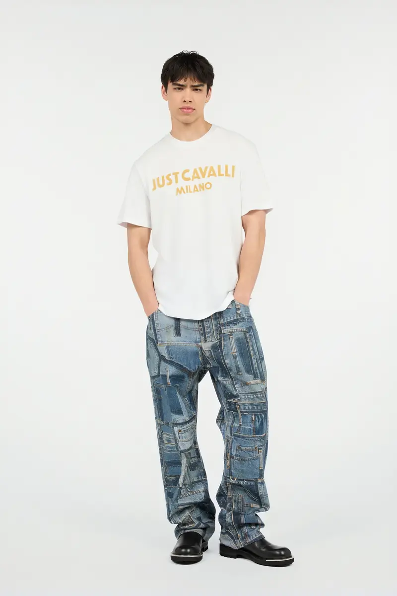 Roberto Cavalli T-Shirt With Flocked Logo | Thumbnail 7