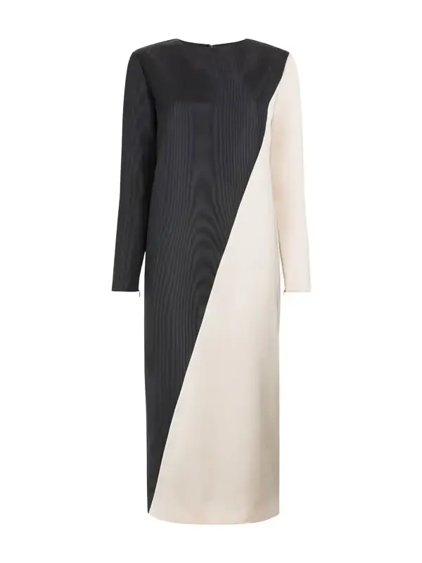 Roberto Cavalli Diagonal-stripe satin-finish midi dress