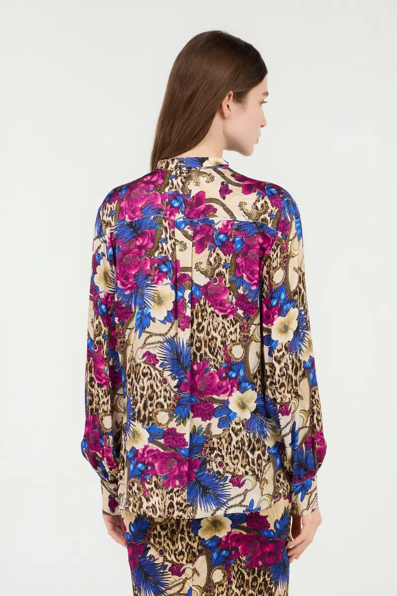 Roberto Cavalli Flower Leo Print Shirt | Thumbnail 3 Roberto Cavalli Flower Leo Print Shirt | Thumbnail 3