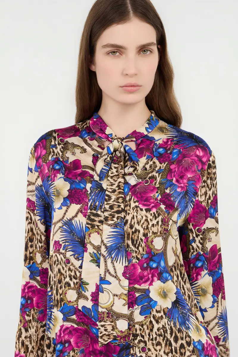 Roberto Cavalli Flower Leo Print Shirt | Thumbnail 5 Roberto Cavalli Flower Leo Print Shirt | Thumbnail 5