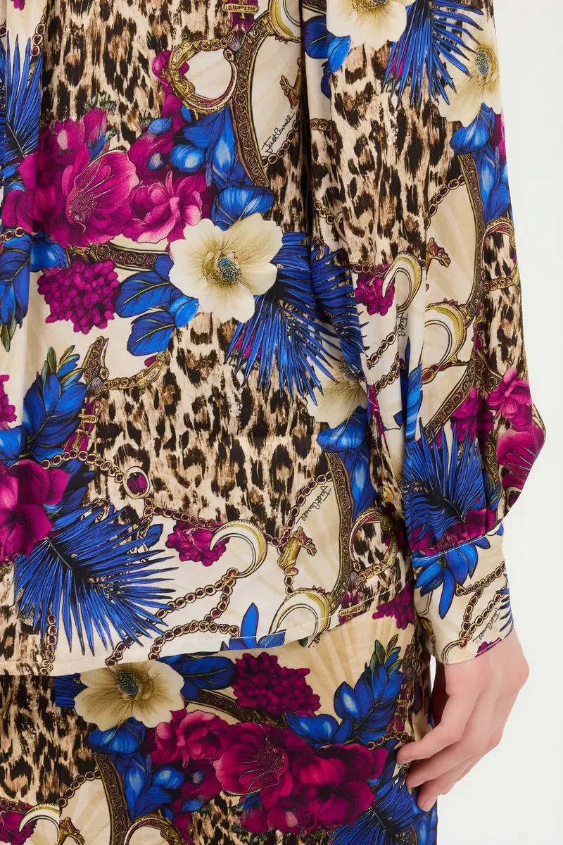 Roberto Cavalli Flower Leo Print Shirt | Thumbnail 6 Roberto Cavalli Flower Leo Print Shirt | Thumbnail 6