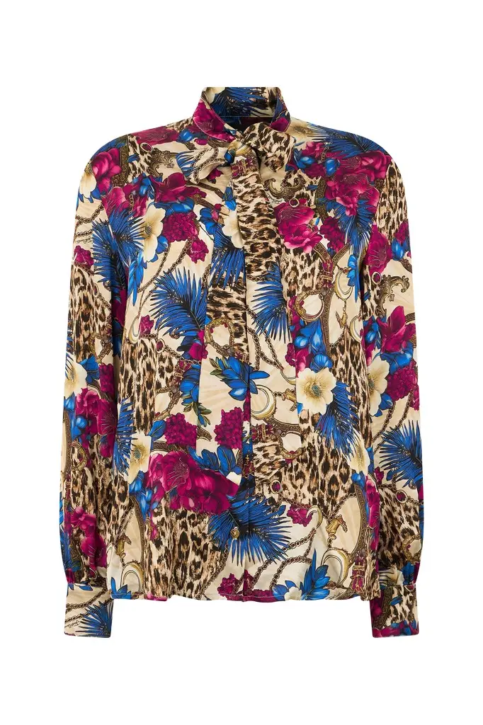 Flower Leo Print Shirt Flower Leo Print Shirt
