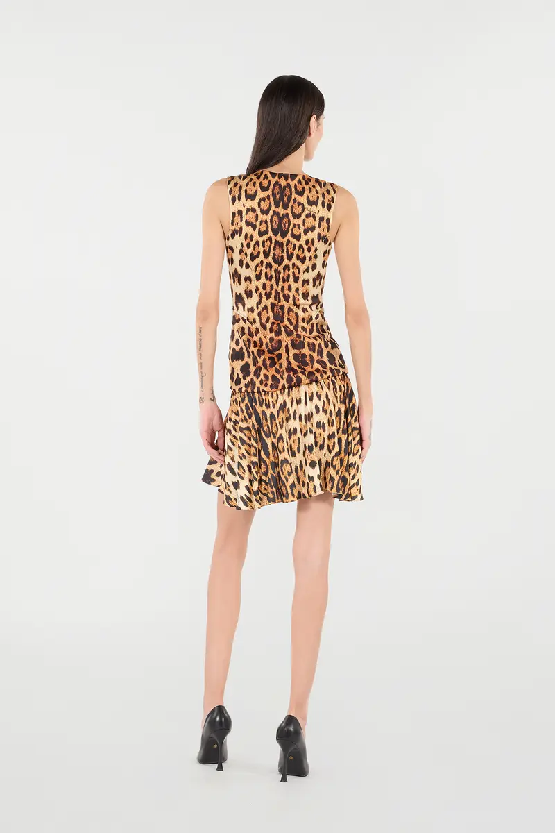 Roberto Cavalli Mini Dress With All-Over Jaguar Skin Print | Thumbnail 3 Roberto Cavalli Mini Dress With All-Over Jaguar Skin Print | Thumbnail 3