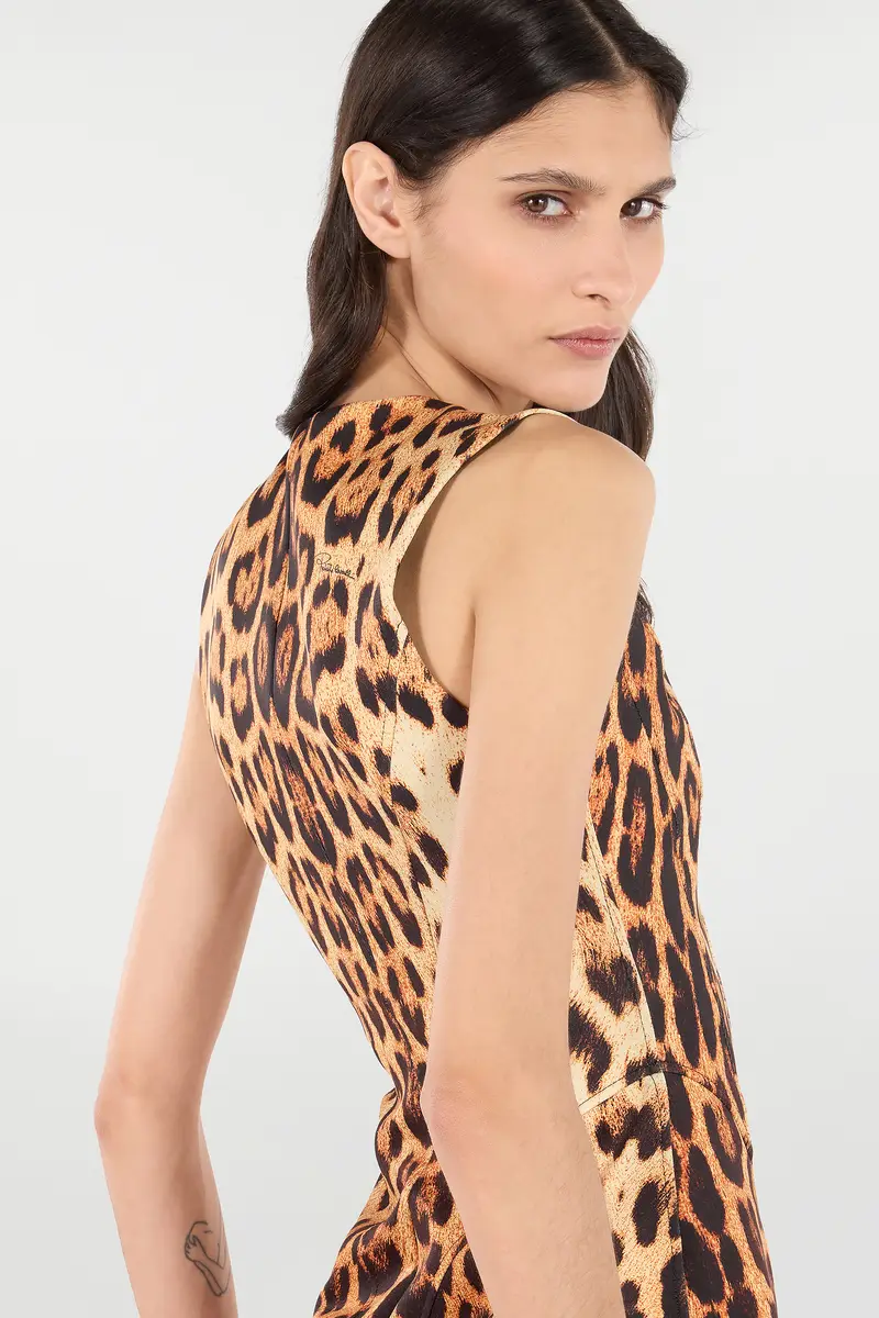 Roberto Cavalli Mini Dress With All-Over Jaguar Skin Print | Thumbnail 4 Roberto Cavalli Mini Dress With All-Over Jaguar Skin Print | Thumbnail 4