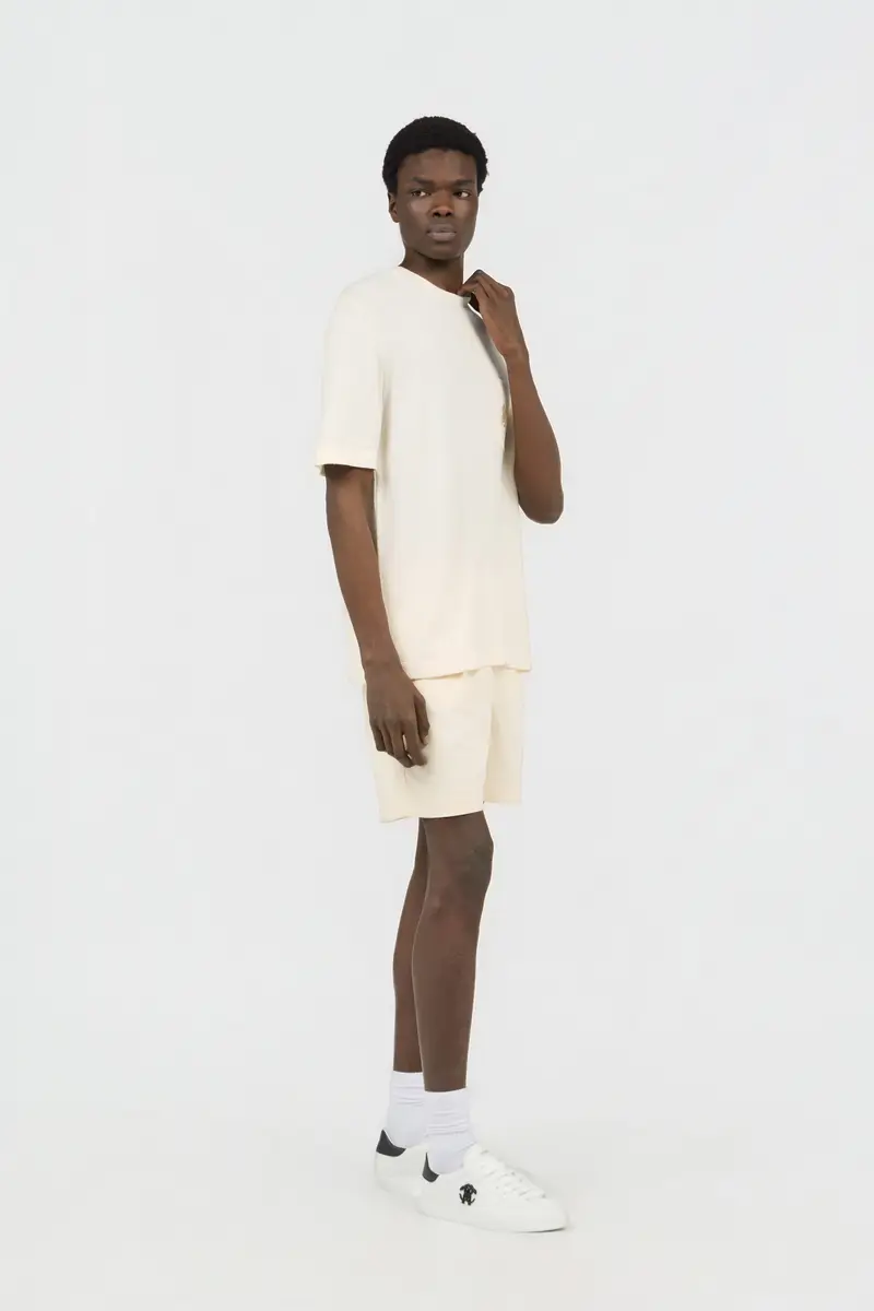 Roberto Cavalli Cream Cotton Shorts With Belt | Thumbnail 6 Roberto Cavalli Cream Cotton Shorts With Belt | Thumbnail 6