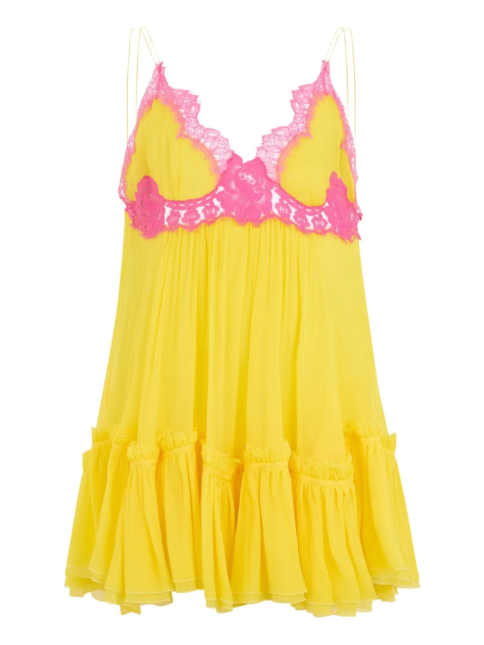 Chiffon Dress with Lace Detail