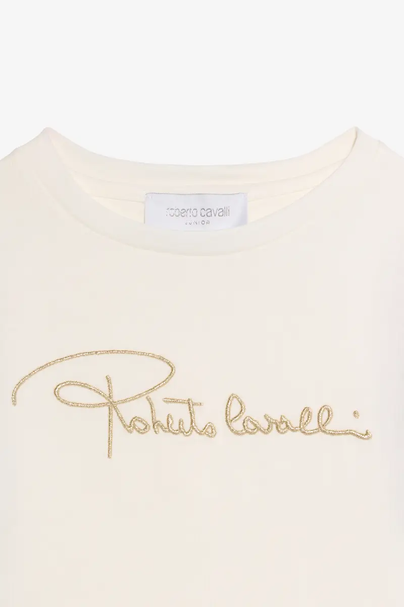 Roberto Cavalli T-shirt With Leopard Print Silk Sleeves | Thumbnail 4 Roberto Cavalli T-shirt With Leopard Print Silk Sleeves | Thumbnail 4