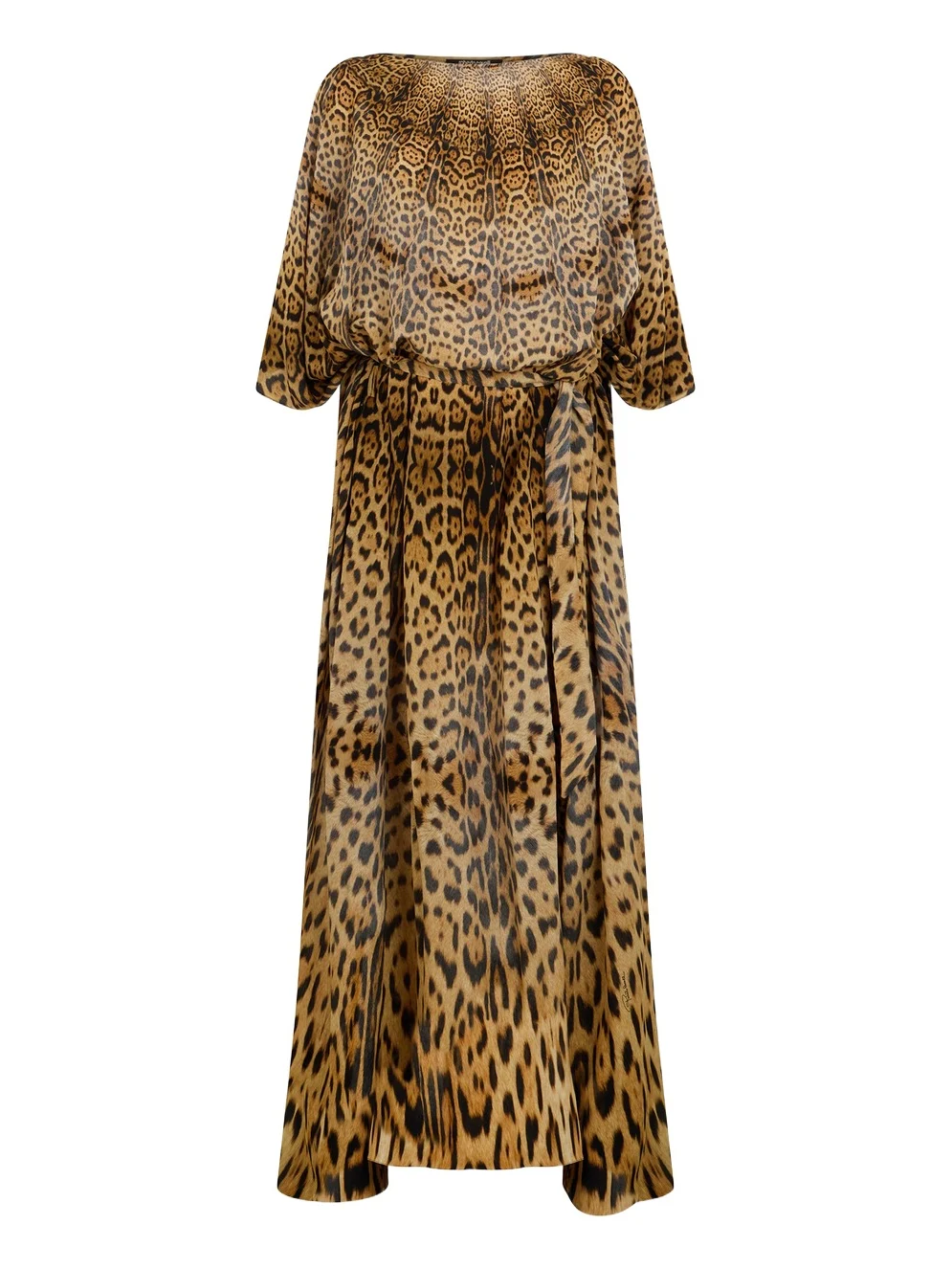Long silk dress with Jaguar Skin print Long silk dress with Jaguar Skin print