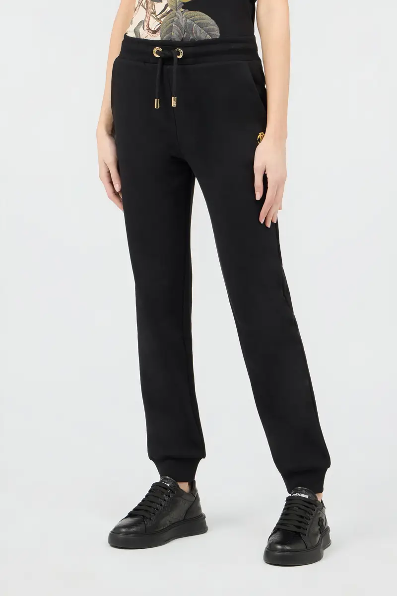 Roberto Cavalli Black Cotton Joggers with Monogram RC | Thumbnail 2
