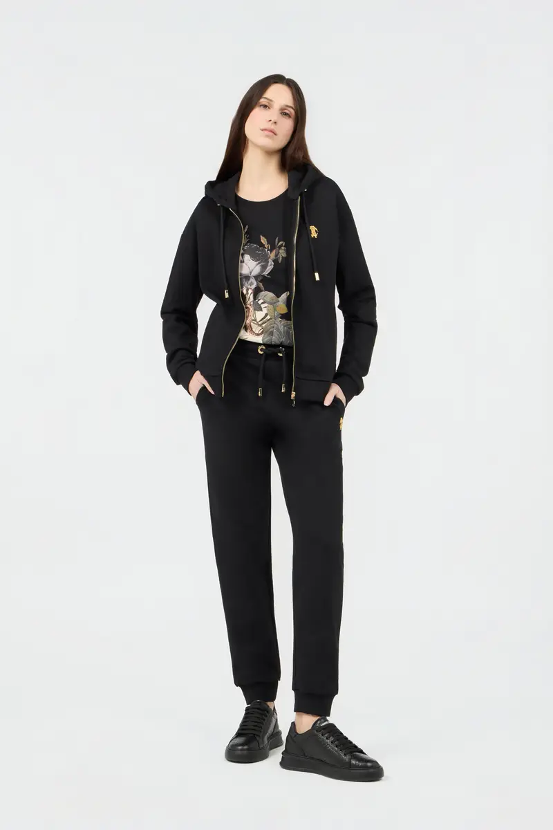 Roberto Cavalli Black Cotton Joggers with Monogram RC | Thumbnail 6