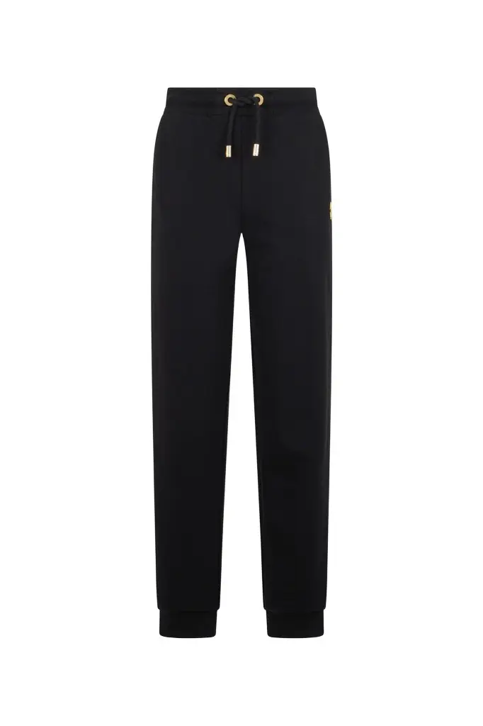 Roberto Cavalli Black Cotton Joggers with Monogram RC