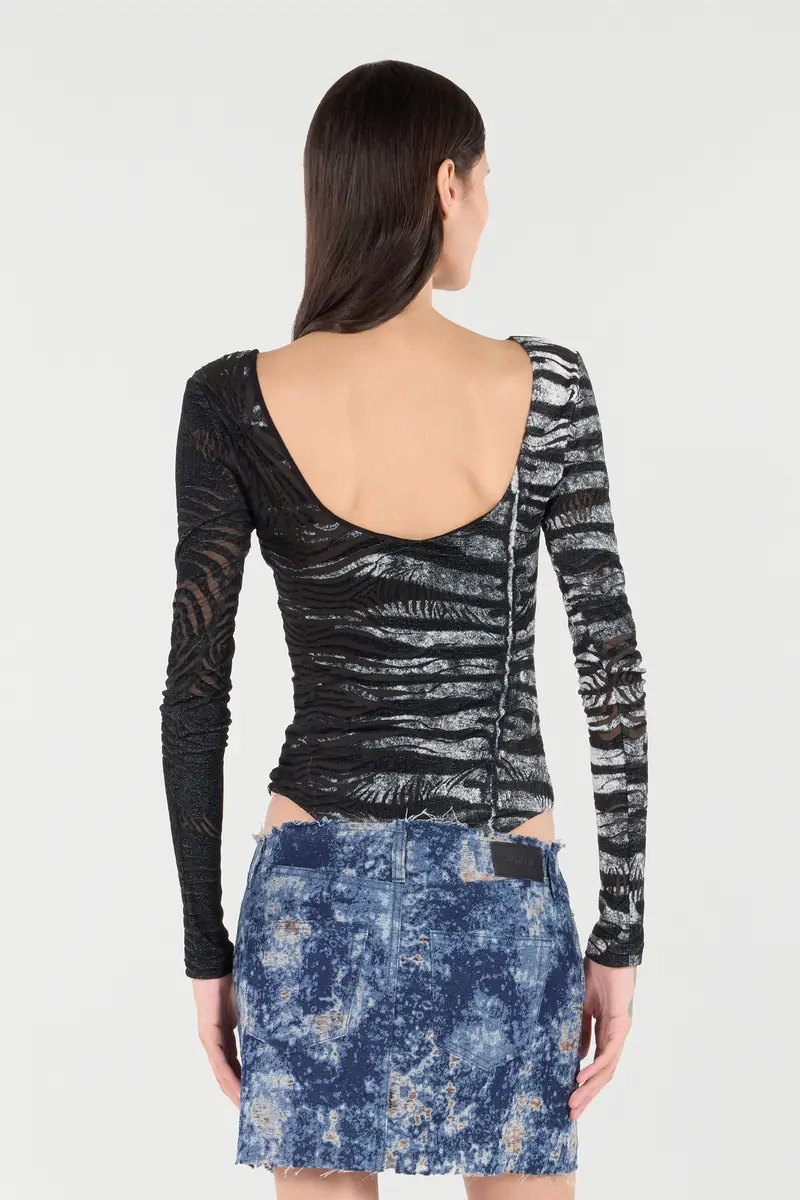 Roberto Cavalli Bodysuit With Zebra And Tiger Skin Design | Thumbnail 3 Roberto Cavalli Bodysuit With Zebra And Tiger Skin Design | Thumbnail 3