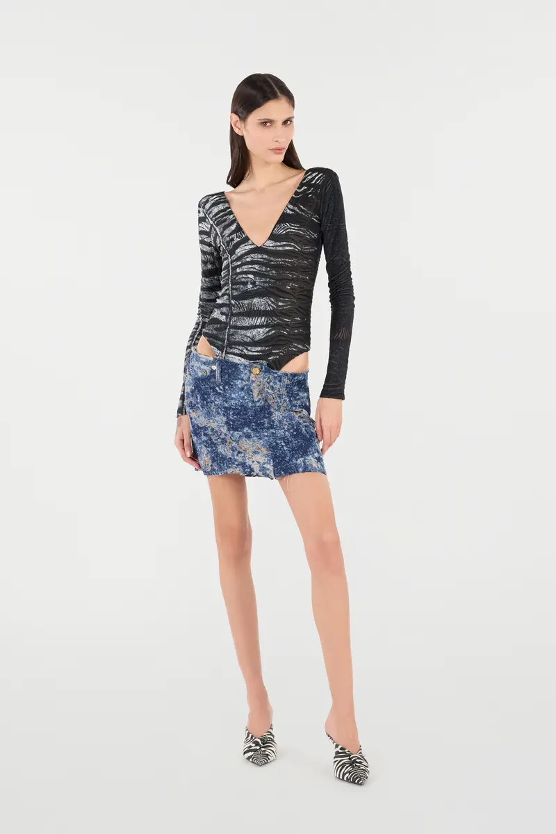 Roberto Cavalli Bodysuit With Zebra And Tiger Skin Design | Thumbnail 7 Roberto Cavalli Bodysuit With Zebra And Tiger Skin Design | Thumbnail 7