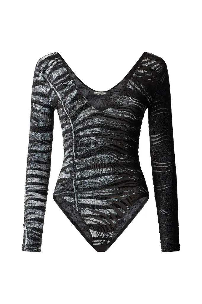 Bodysuit With Zebra And Tiger Skin Design Bodysuit With Zebra And Tiger Skin Design