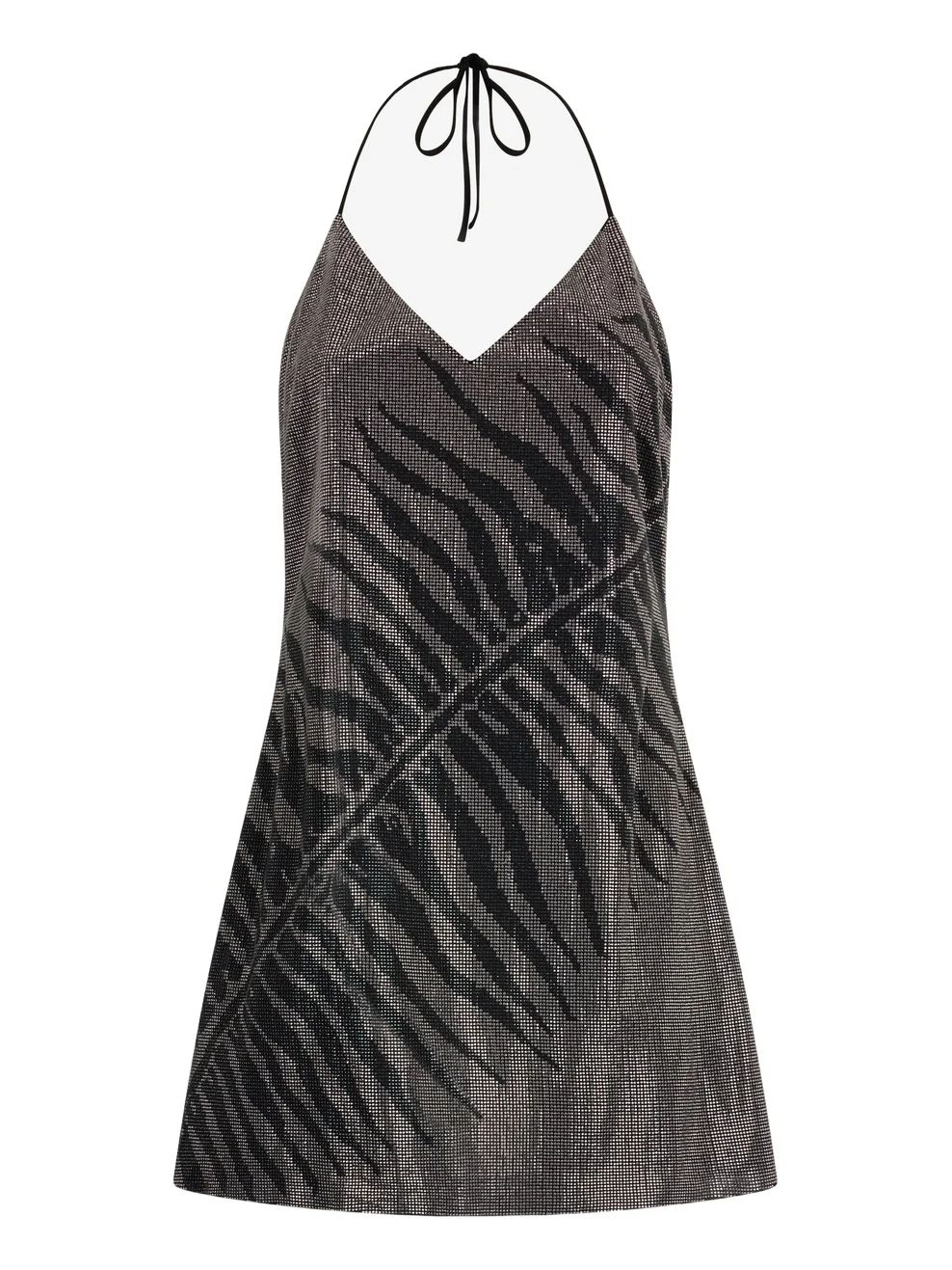 Mini Dress With White Tigress Print