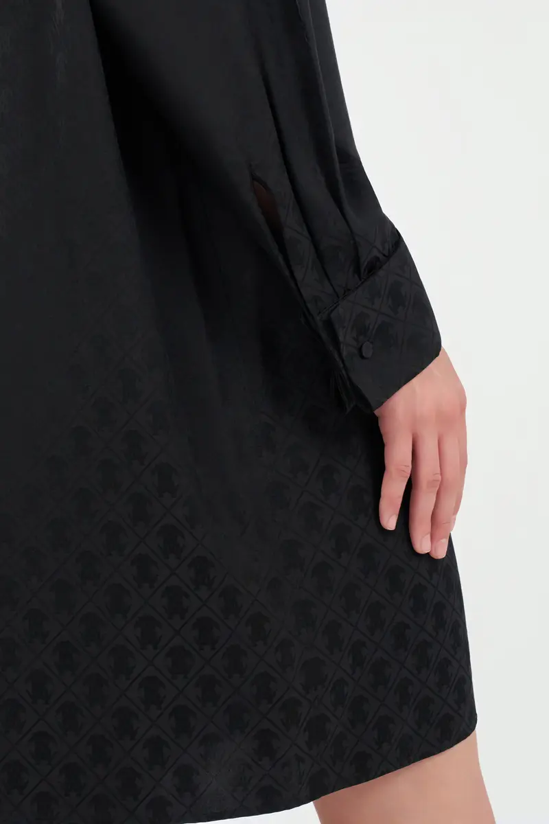 Roberto Cavalli Silk Mini Shirt Dress with Monogram RC | Thumbnail 6 Roberto Cavalli Silk Mini Shirt Dress with Monogram RC | Thumbnail 6