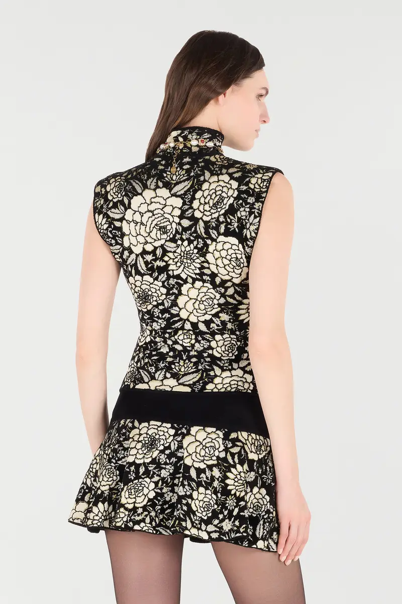 Roberto Cavalli Knitted Top With Jacquard Floral Pattern | Thumbnail 3 Roberto Cavalli Knitted Top With Jacquard Floral Pattern | Thumbnail 3