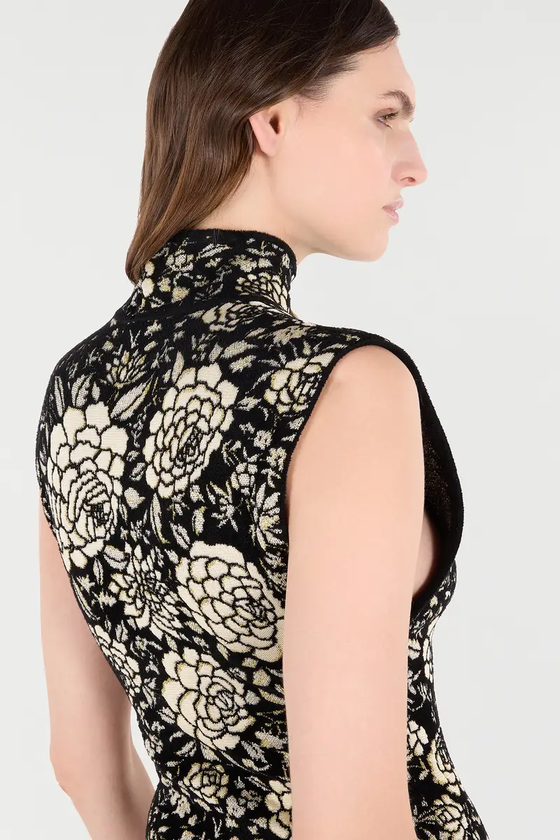 Roberto Cavalli Knitted Top With Jacquard Floral Pattern | Thumbnail 5 Roberto Cavalli Knitted Top With Jacquard Floral Pattern | Thumbnail 5