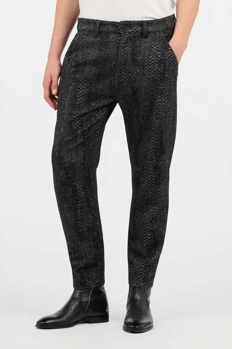 Roberto Cavalli Black Textured Trousers | Thumbnail 2