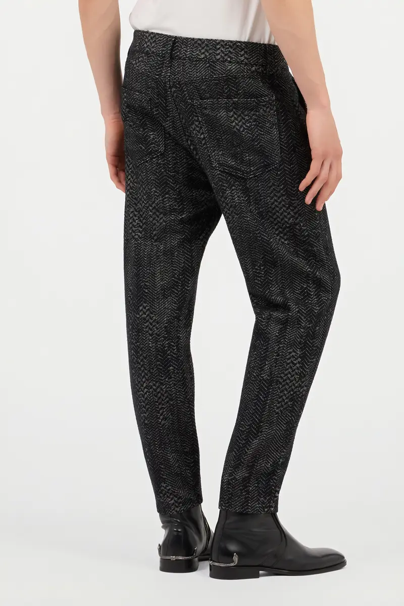 Roberto Cavalli Black Textured Trousers | Thumbnail 3