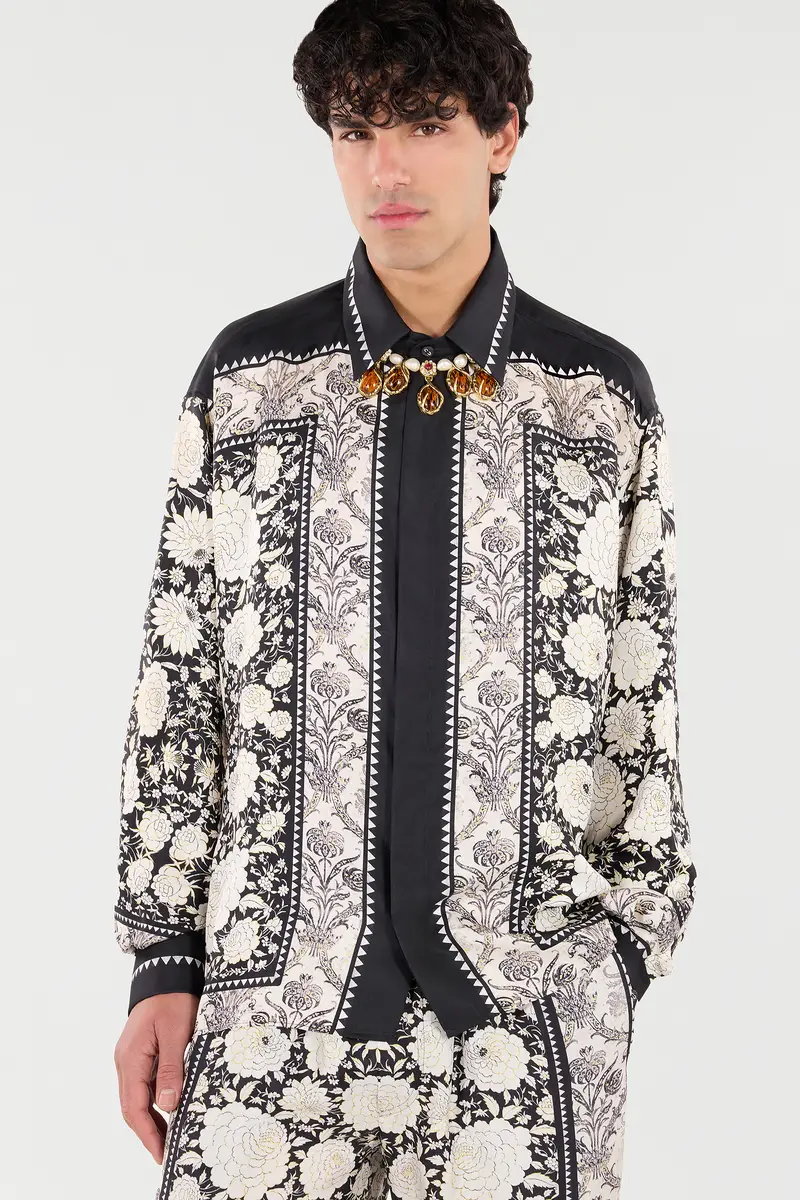 Roberto Cavalli Silk Shirt With Floral Print | Thumbnail 5 Roberto Cavalli Silk Shirt With Floral Print | Thumbnail 5