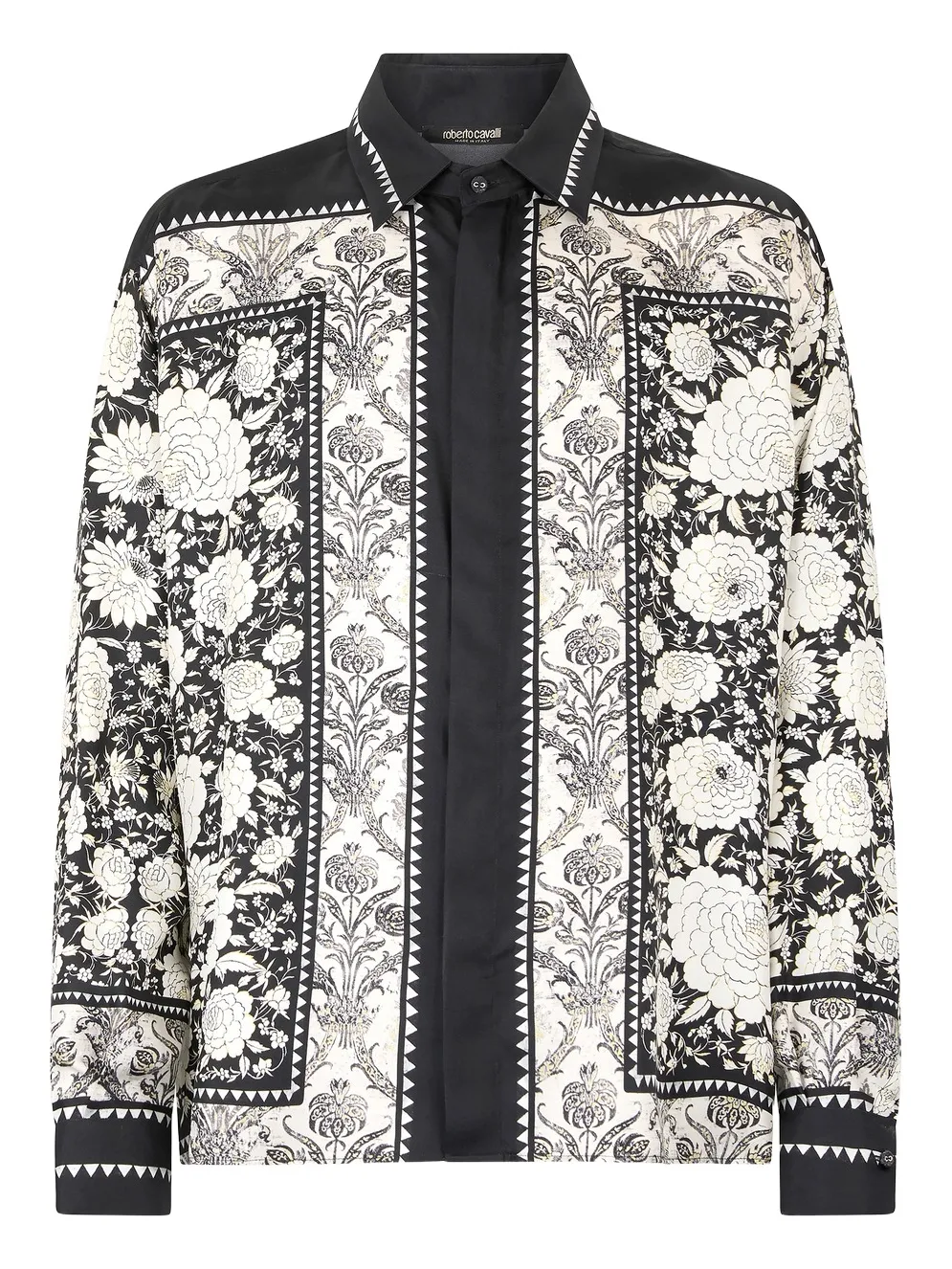 Roberto Cavalli Silk Shirt With Floral Print