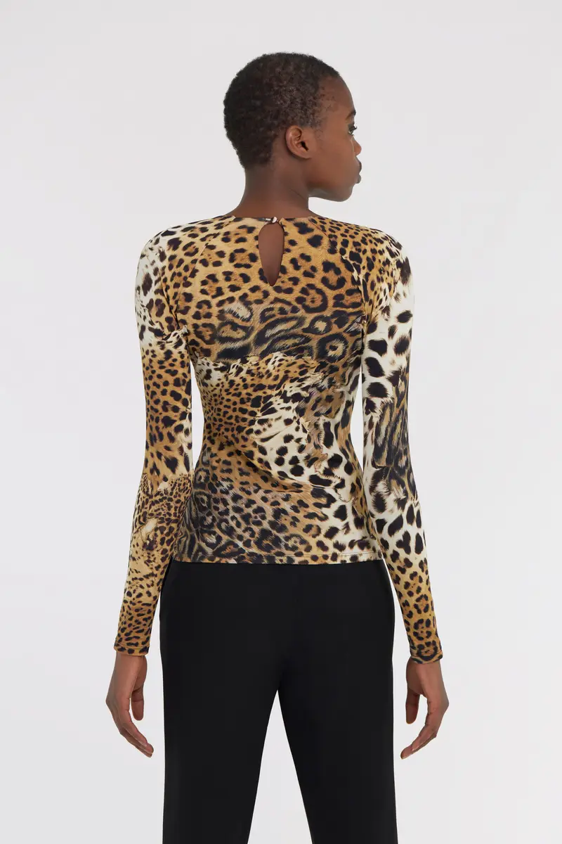 Roberto Cavalli Long-sleeved T-shirt with Jaguar Skin print | Thumbnail 3