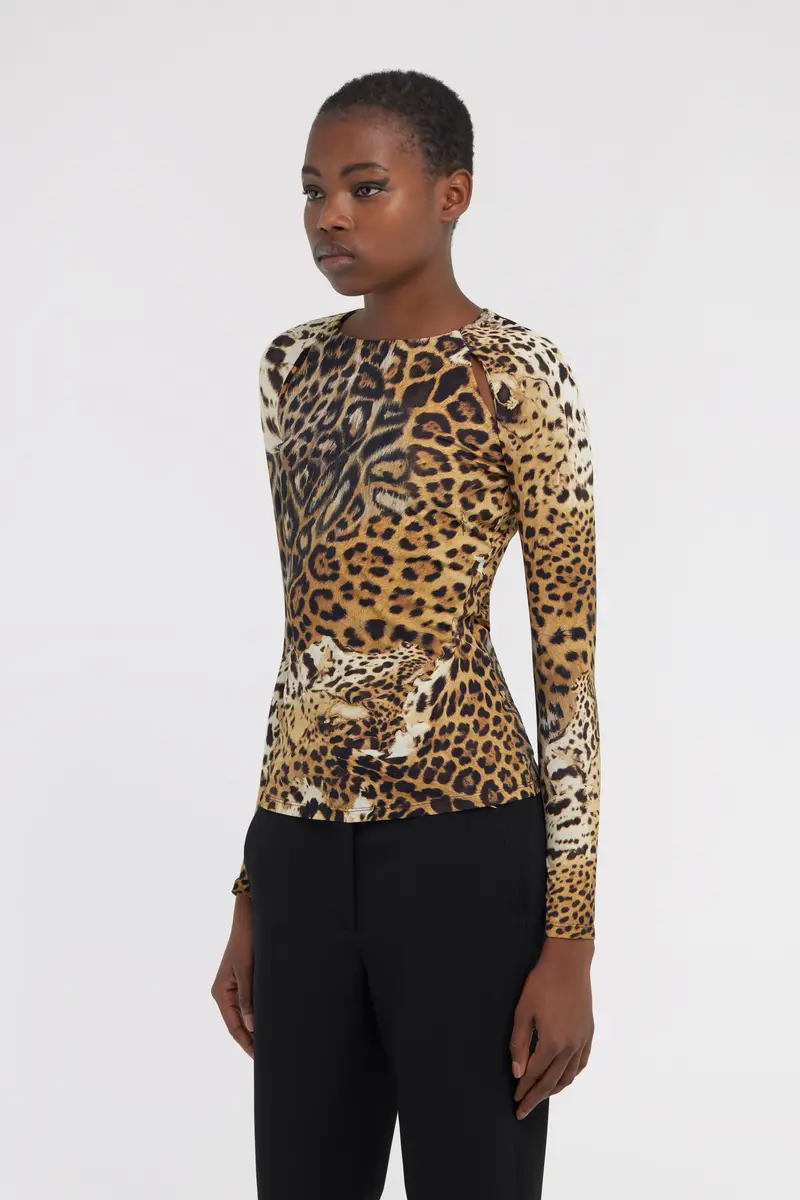 Roberto Cavalli Long-sleeved T-shirt with Jaguar Skin print | Thumbnail 4