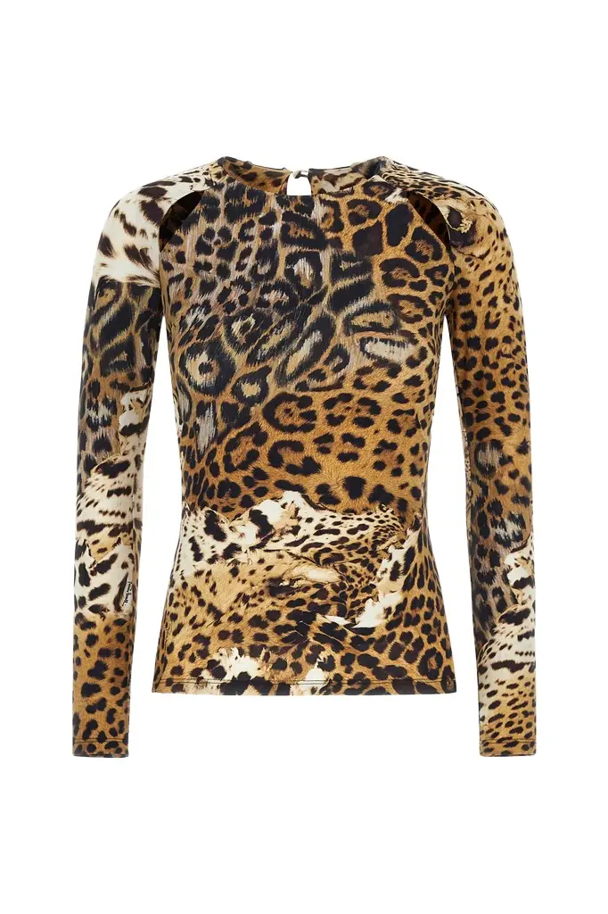 Long-sleeved T-shirt with Jaguar Skin print Long-sleeved T-shirt with Jaguar Skin print
