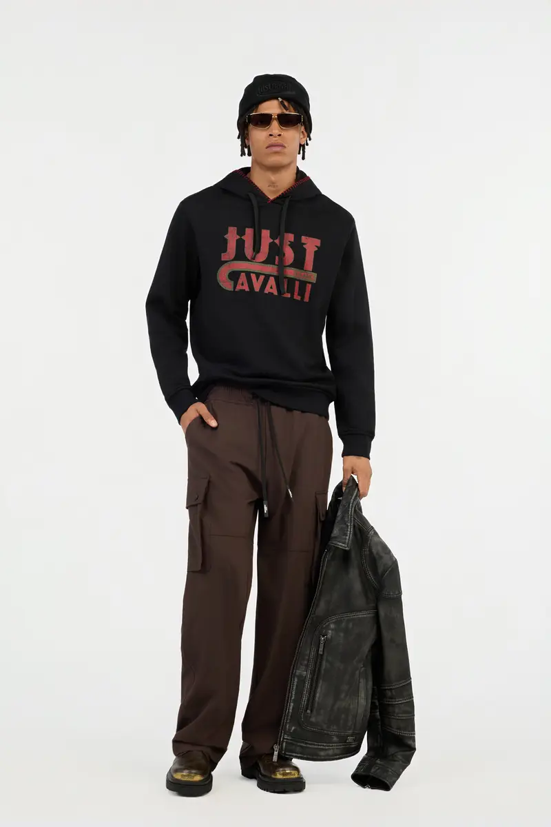 Roberto Cavalli Black Hoodie With Logo Print | Thumbnail 7 Roberto Cavalli Black Hoodie With Logo Print | Thumbnail 7