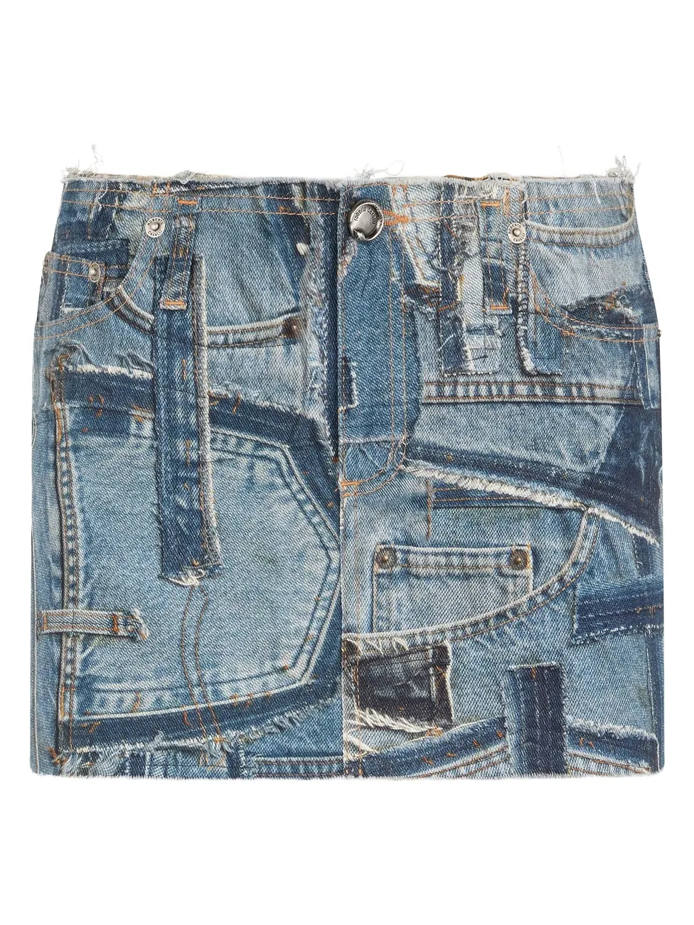Roberto Cavalli Patchwork Capsule Collection Denim Mini Skirt