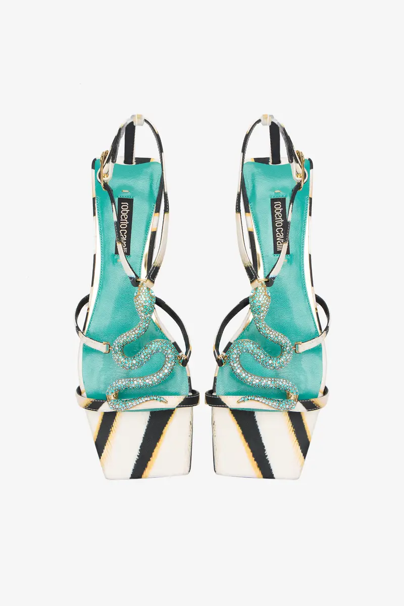 Roberto Cavalli Ray of Sea Print Sandal | Thumbnail 5 Roberto Cavalli Ray of Sea Print Sandal | Thumbnail 5