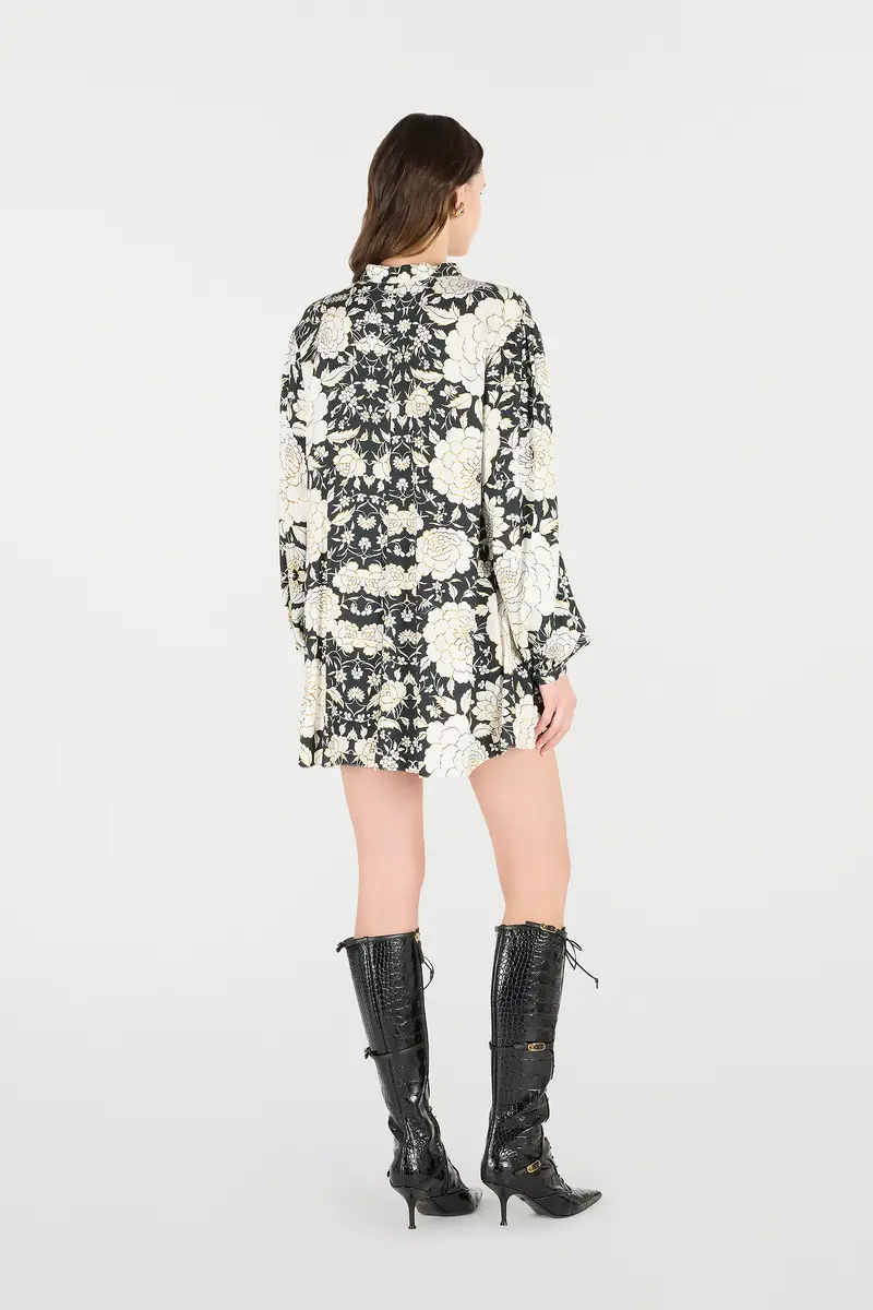 Roberto Cavalli Mini Dress With Floral Print And Lace | Thumbnail 3 Roberto Cavalli Mini Dress With Floral Print And Lace | Thumbnail 3