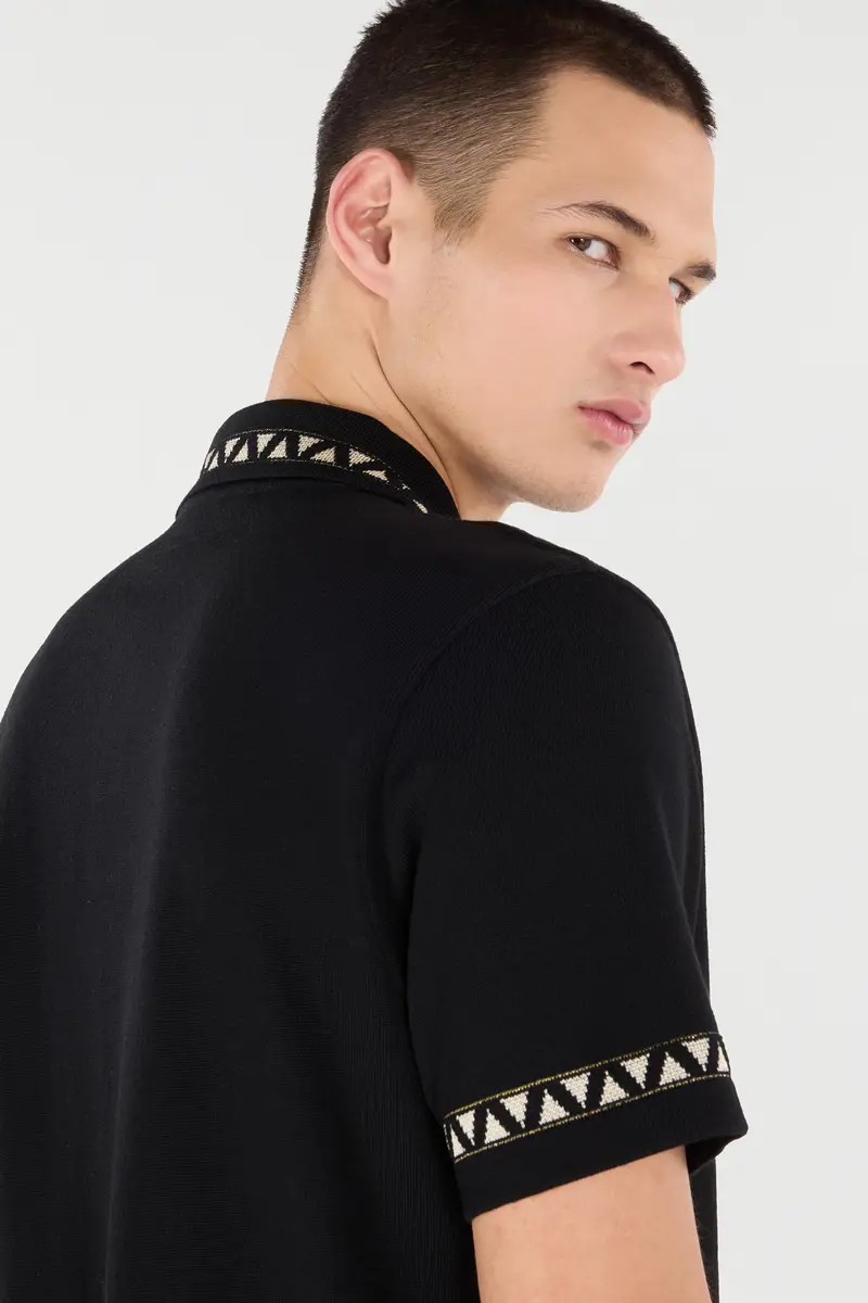 Roberto Cavalli Knitted Polo Shirt With Jacquard Pattern | Thumbnail 5 Roberto Cavalli Knitted Polo Shirt With Jacquard Pattern | Thumbnail 5